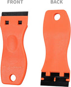 EHDIS 1.5" Plastic Razor Scraper Tool with 10pcs Double Edged Blades for Adhesive Remover,Removing Labels Stickers Decals Taping on Glass Windows(Orange)