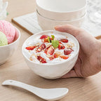 Porcelain Soup Bowls, 4.5 Inch Ice Cream Bowl, Kitchen Bowl Set, Fruit Bowls, Microwave and Dishwasher Safe, Set of 6