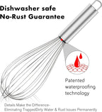 304 Stainless Steel Whisk Set, Dishwasher Safe Rustproof Metal Whisk, Professional Balloon Wire Whisks for Kitchen Cooking, Perfect For Blending, Whisking, Baking, Beating, 3 Packs (8" 10" 12")