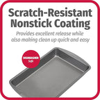 GoodCook 11" x 7" Nonstick Steel Cake Baking Pan, Multipurpose Nonstick Baking Pan for Brownies, Biscuits, and Cake, Gray