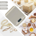 Digital Shipping Scale,Stainless Steel Panel, Accurate Portable Postal Scale for Packages, Small Business,Kitchen, Food, Handmade, Liquids, and Boutique (Stainless Steel Battery (5kg/1g))