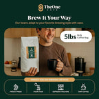 TheOne Kafé Guatemala Dark Roast Whole Bean Coffee – Organic, Single Origin, Premium Specialty Coffee, Ethically Sourced, Smooth & Rich Flavor – Fresh Roasted for Espresso, Drip, Pour Over – 5 lbs