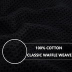 Homaxy 100% Cotton Waffle Weave Kitchen Dish Cloths, Ultra Soft Absorbent Quick Drying Dish Towels, 12 x 12 Inches, 8-Pack, Black