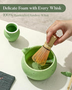 Matcha Whisk Set - 8 Piece Japanese Matcha Tea Set with Matcha Bowl with Spout, Bamboo Whisk, Scoop & Sifter | Matcha Kit for Making Smooth, Frothy Matcha at Home or as a Gift