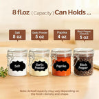 ComSaf 8oz Small Airtight Glass Jars Set of 12 with Lid Food Storage Jar Round, Mini Storage Container with Clear Preserving Seal Wire Clip Fastening for Kitchen Canning, Jam, Spice, Honey, Mason Jars