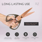 Rachel Zoe Multi-Purpose Kitchen Scissors, Stainless Steel Shears with Protective Sheath & Soft Handle Grips, Dishwasher Safe, Vegetables, Fruits & Meat Cutting Scissors, Essentials (Green/Copper)