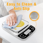 Easy@Home Digital Kitchen Scale Food Scale with High Precision to 0.04oz and 11 lbs Capacity, Digital Multifunction Measuring Scale, EKS-202