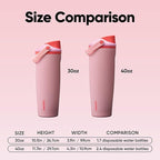 Owala FreeSip Sway Insulated Stainless Steel Water Bottle with Two-Way Spout, Built-In Straw and Bucket Handle, Made for Travel, School, and Sports, 40oz, BPA Free, Leak Proof, Pink Angel Food Cake