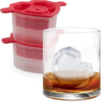 Tovolo Ice Cubes Mold Pack of 2 Large Craft Ice Molds for Whiskey Bourbon Cocktails, Easy Fill No Leak Silicone Ice Molds Gift for Him Stackable Dishwasher Safe BPA Free Heart Ice