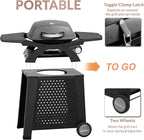 MASTER COOK Single Burner Propane Gas Grill, 11,500 BTU Portable Tabletop Barbecue Grill with Cart for Patio, Camping, Travel