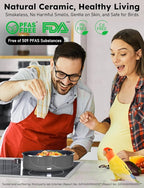 Pro DUXANO 12PC Nonstick Pots and Pans Set&Hybrid 3-Ply Stainless Steel Skillet, High Heat Sear&Fry, 2-Layer Ceramic Induction Cookware, 9H Scratch-Resistant&Anti-Warp,PFAS Free,All Cooktop/Dishwasher