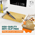 Earth’s Dreams Wood Cutting Board 17x12 Extra Large - Charcuterie Board, Non-Plastic, Non-Toxic, Heavy-Duty, Dishwasher Safe (Tan/Blacks)