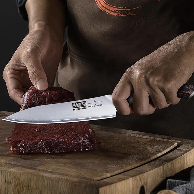 HOSHANHO 6 Inch Kitchen Knife, Ultra Sharp Japanese High Carbon Stainless Steel Chef Knife, Multipurpose Kitchen Utility Knife with Ergonomic Pakkawood Handle