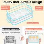 Silicone Jumbo Muffin Pan with Metal Frame, Non Stick Food Grade Silicone Large Muffin Pan, with Handles 6 Cup,BPA-Free and Dishwasher Safe, Jumbo Cupcake Pans - 2 Piece Blue