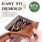2 Pcs Chocolate Bar Mold Deep Dubai 0.85 Inch Stuffed Chocolate Molds Silicone Large Break Apart Silicone Molds (10 Snap + Pyramid）