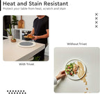 Encasa XO Round Trivet Mats for Hot Dishes with Hanging Loop | Grey Combo - Set of 6 with 7 inch Diameter | Cotton Round Thick Heat Resistant Pot Holders | Use Hot Pads Plate Mats for Hot Pots & Pans