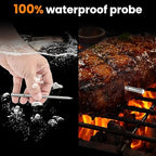 Smart Bluetooth Wireless Meat Thermometer - WiFi Unlimited Range, 6 Sensors with NIST Certified Accuracy, Standalone Base, 2 Probes for Kitchen, BBQ, Grill, Oven, Smoker, Rotisserie