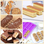 8 Cavity Silicone Molds For Baking，Rectangle 1 Inch Deep Chocolate Bar Mold - Homemade Granola Bar/Cereal Protein Energy/Candy Bar Mold - Set Of 2