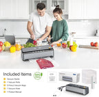 Automatic Vacuum Sealer Machine, 85Kpa Powerful Suction for Dry and Moist Food Preservation, External Hose & Bag Cutter, Leakproof Seal, Self-Cleaning Mode