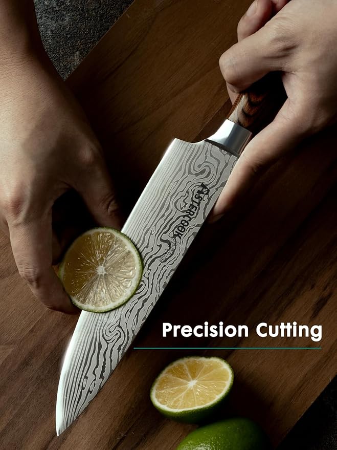 Astercook Chef Knife, 8 Inch Professional Kitchen Chef Knife, German High Carbon Stainless Steel Ultra Sharp Knife, Chefs Knives with Ergonomic Handle and Gift Box