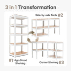 HOMEDANT House 5 Tier 24.4" W Laminated Metal Shelving Unit Adjustable Storage Utility Rack Heavy Duty Shelves Organization Multipurpose Shelf Kitchen Garage Pantry Closet 4 Pack