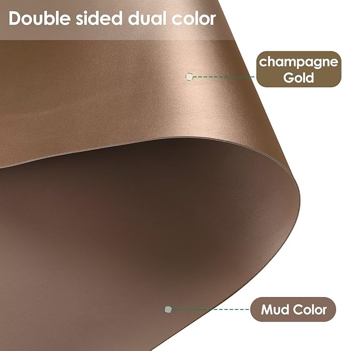 Table Cover Rectangle for Dining Room Table - Can Be Used On Both Sides Waterproof and Easy to Clean Good Flatness Used for Dining Table(Mud Color+Champagne Gold 44x96)