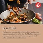 De Buyer MINERAL B Pro Carbon Steel Fry Pan - 8” Diameter, 5.5” Cooking Surface - Ideal for Searing, Sauteing & Reheating - Made in France