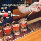 48 Pcs Stainless Steel Bottle Pourers Tapered Liquor Pourers with Rubber Dust Caps Tapered Spouts Set Bar Supplies Vinegar Bottle Dispenser Wine Liquor Spout for Oil Beer Drink Water
