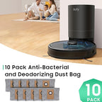 Leemone 10 PACK Dust Bags for eufy RoboVac L35 Hybrid/L35 Hybrid+ LR30 Hybrid/LR30 LR20 Auto-Empty Station, 4 Layer Filtration System with Activated Carbon Fabric to Remove Unwanted Odors