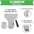CUSINIUM Popcorn Scoop Right Handle and Medium Holes Dredge Set - Metal Popcorn Scooper - French Fry Scoop - No Seasonings/Consumables included