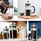 Bodum 34oz Chambord French Press Coffee Maker, High-Heat Borosilicate Glass, Stainless Steel, Black – Made in Portugal