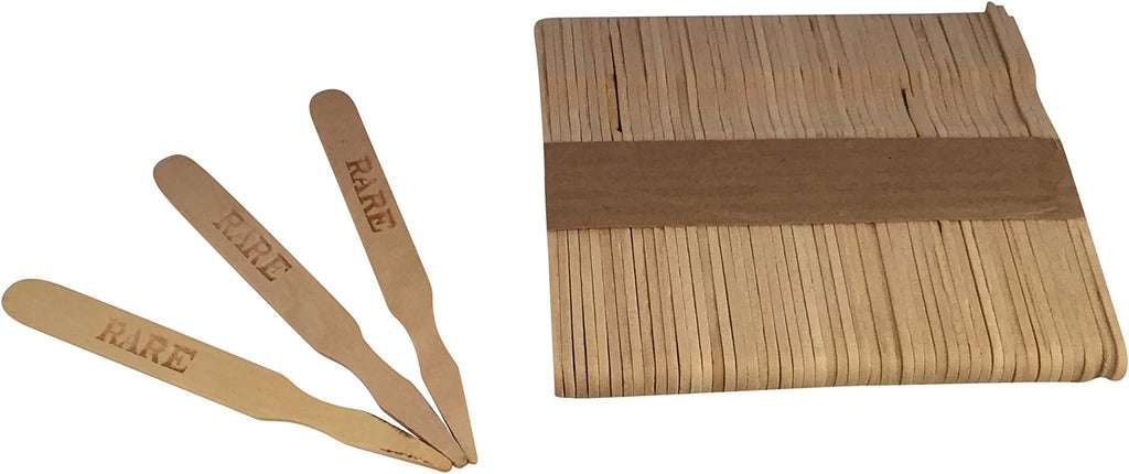 KingSeal 500 Count 3.5 Inch Natural Birch Wood Steak Markers, Heat Stamped, Rare, Eco Friendly, Bulk Pack - 1 Box of 500