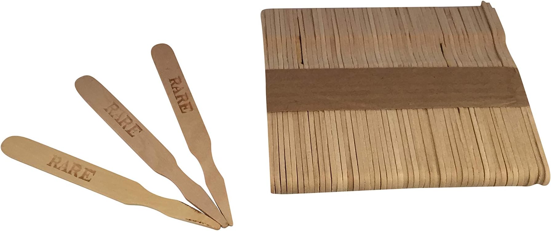 KingSeal 500 Count 3.5 Inch Natural Birch Wood Steak Markers, Heat Stamped, Rare, Eco Friendly, Bulk Pack - 1 Box of 500