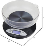 Smart Weigh Food Kitchen Scale with Bowl,11lb x 0.1oz / 5000 x 1grams, Digital Weight Scale for Baking,Cooking for Ounces and Grams