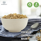 Homienly Wheat Straw Bowls Set of 8, Unbreakable Cereal Bowls, Microwave and Dishwasher Safe Kitchen Bowl Set for Dinner, Soup, Cereal, Snack, Bowl for Kitchen, Camping(Beige, 26 OZ)