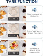 JOYHILL 22lb Food Scale, Digital Kitchen Scale Food Ounces and Grams Premium Stainless Steel Food Weight Scale with LED Display, Batteries Included