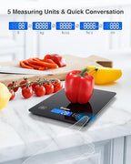 Large Digital Kitchen Scale, Drcowu 15kg Food Kitchen Scales for Baking, Cooking, Keto and Meal Prep, Food Weight Scale with 1g Accuracy and LCD Display, Easy to Read, Grams and Oz (Black)
