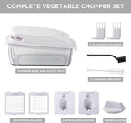 Cook with Color Vegetable Chopper - Multifunctional 11 in 1 Vegetable Chopper with Container - Food Chopper to Dice, Chop, Slice, Julienne and Spiralize, Gray