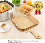 8.5 Inch Air Fryer Liners, 150PCS Non-Stick Air Fryer Paper Liners Disposable, Oil-Proof & High-Temperature Resistant Square Baking Paper for Air Fryer, Microwave, Oven（Bottom Is 7 Inch）