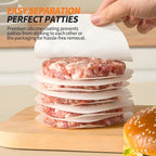 500PCS Hamburger Patty Paper, 4.5 Inch Round Non-Stick Patty Paper Sheets,Baking Parchment Rounds for Burger Press,Separating Burger Patty, Cookies and Baking