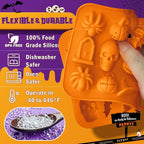 Halloween Molds Silicone for Chocolate 4 Pack, 3D Halloween Chocolate Candy Gummy Mold Skull Pumpkin Bat Ghost Witch Hat Spider tombstone Shapes Mold