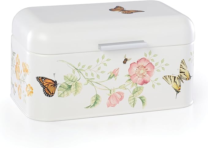 Lenox 892520 Butterfly Meadow Breadbox, 11.25" L x 6.5" W x 6.25" H