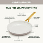 GreenPan Nonstick Reserve Pro 10 Piece Cookware Set, NSF Certified Ceramic, Hard Anodized PFAS-Free Pots & Pans Set with Lids, Stainless Steel Handles, Oven & Dishwasher Safe, Oyster Gray