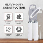 Zulay Kitchen Heavy Duty Stainless Steel Can Opener Manual with Bottle Opener - Rust Proof Manual Can Opener With Turn Knob & Soft Grip Handles