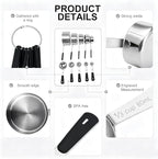Measuring Cups and Spoons Set, Stainless Steel 10 Piece for Cooking and Baking (5 Cups + 5 Spoons, Black Handle)