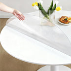 Round Frosted Table Cover Protector 48 Inch - 2mm Thick Waterproof PVC Furniture Protective Pad for Dining Room Tabletop
