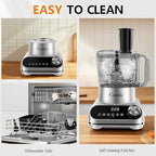 Camic Blender & Food Processor Combo,600W,6 Functions for Smoothies,Chopping,Slicing,Shredding,Grinding,Dough & More,72-oz.Blender Pitche,64-oz.Processor Bowl,13-oz.To-Go Cup,6-oz.Grinder Cup(Sliver)