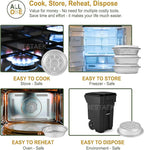 7" Aluminum Foil Pans with Clear Lids 50 Pack,Heavy Duty Disposable Containers for Roasting,Storing,Baking,Cooking,Recyclable