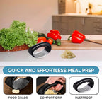 Fourteen Homes Steel Garlic Press - Premium Garlic Mincer Garlic Crusher - New Innovative Garlic Masher with Peeler - Rust Proof - Sturdy Grip (Black)