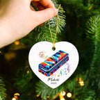 Harmonica Xmas Ceramic Ornaments 2025, Personalized Name & Year Harmonica Musical Ornament Gifts for Music Lovers, Instrumentalist Christmas Ceramic Ornaments Tree, Custom Musician Keepsake Ornament